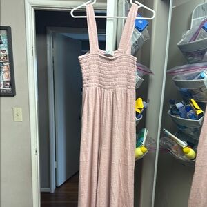 Free people jumper light pink flared bottoms